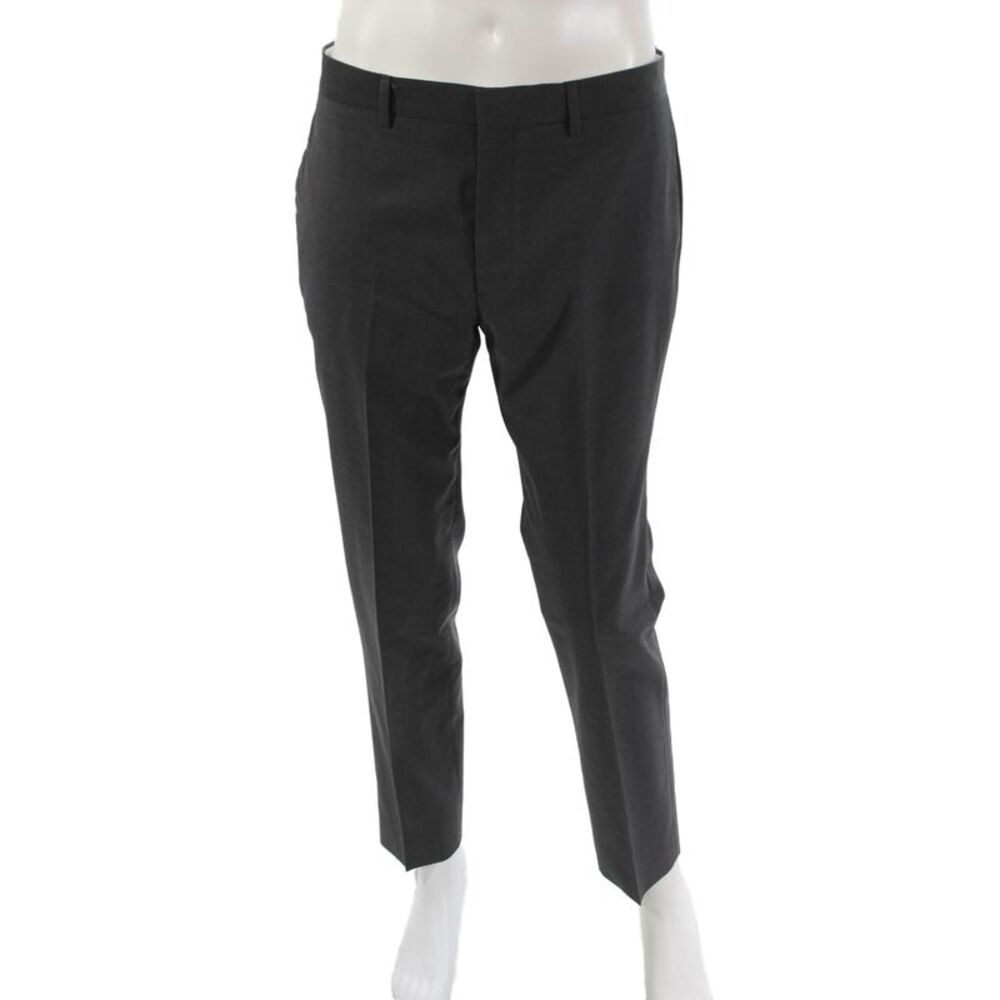 Paul Smith Mens Dress Pants Gray Wool Button Closure Size 32